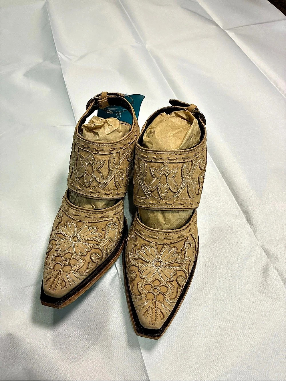 Lane Robin Mule Embroidered Heeled Mules in Brown US 8.5 NWT